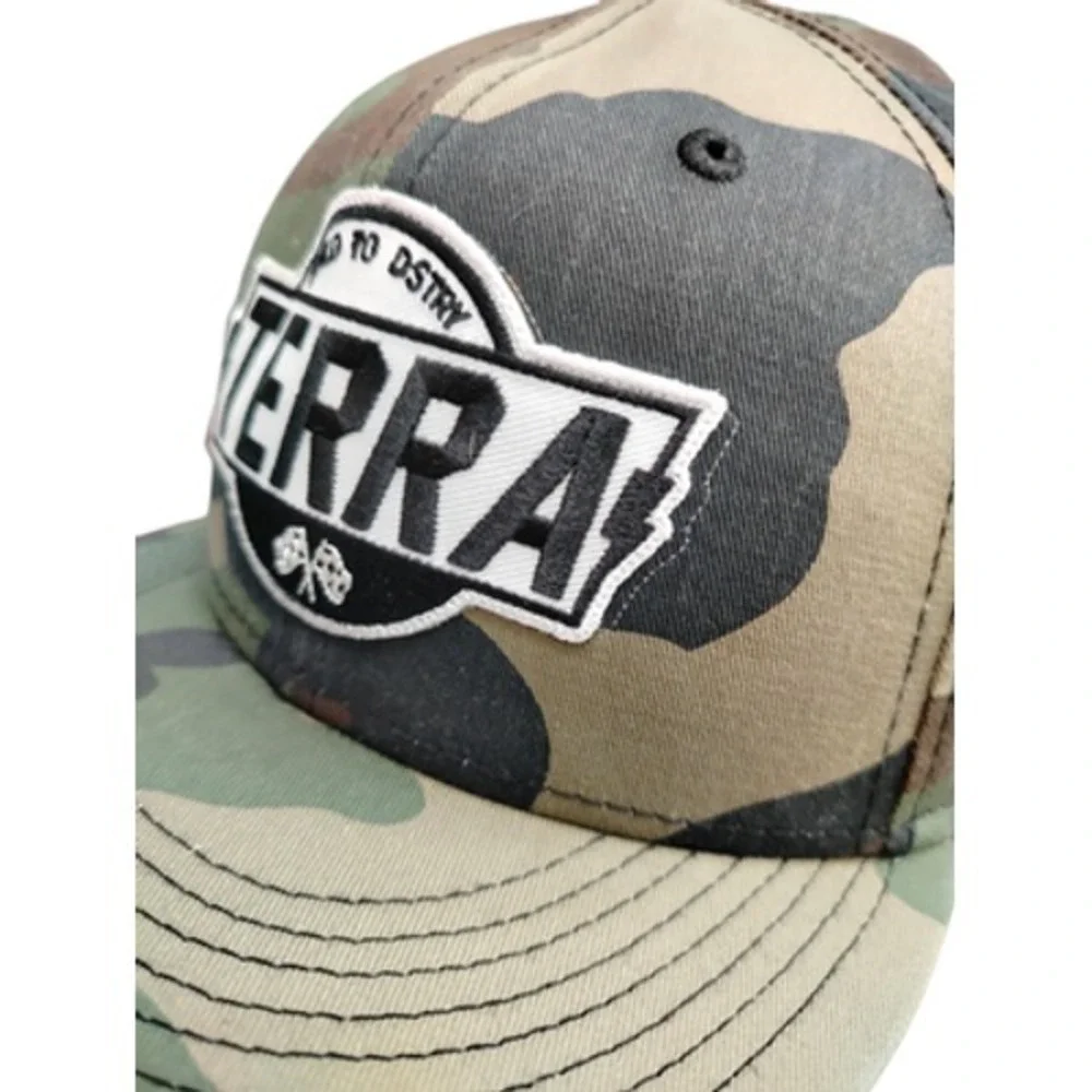 New Era Terra Hat Cap Snap Back One‎ Size Green Camo Patch Built To Dstry Mens